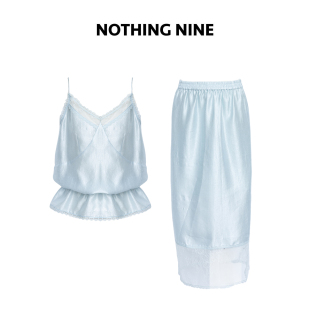 半裙 清雾拼接蕾丝醋酸天丝上衣 NOTHING NINE