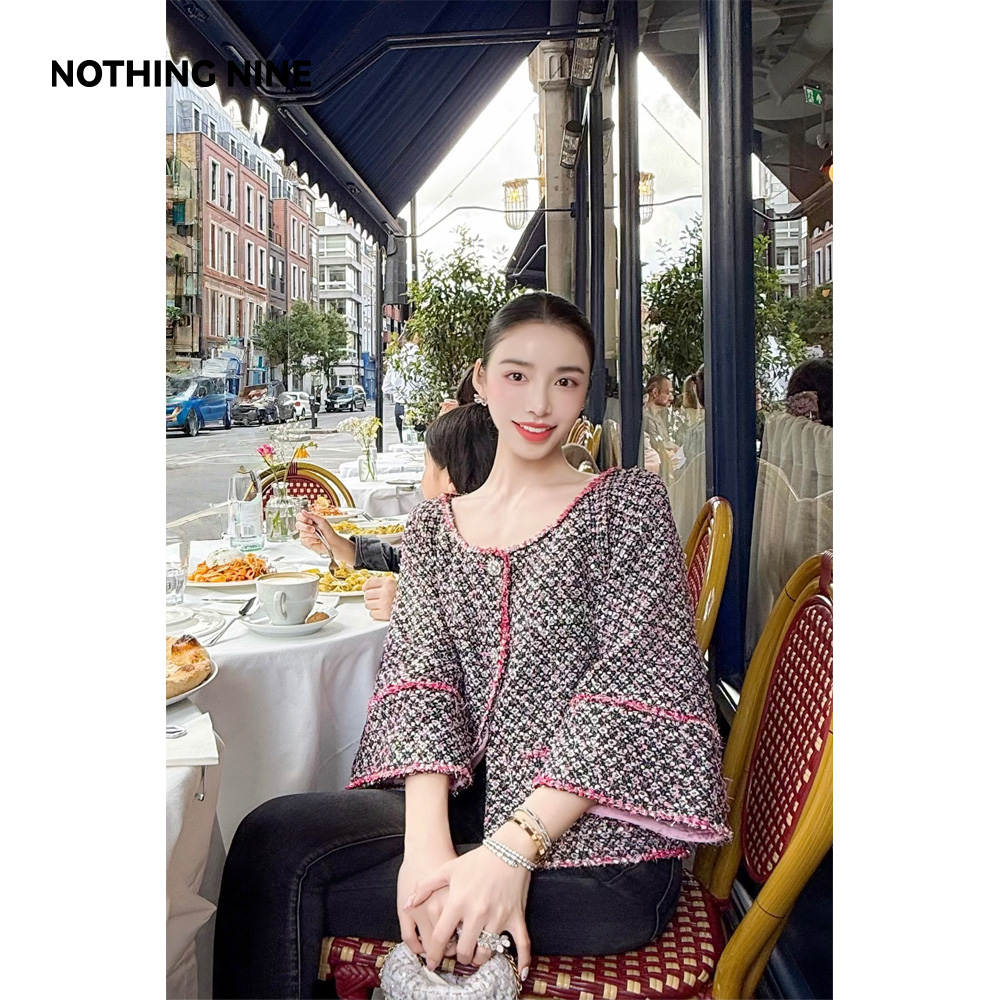 NOTHING NINE 莓果千鸟意大利进口面料外套