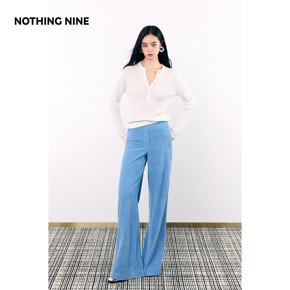 NOTHING NINE 希尔耶蓝钻 韩国进口 灯芯绒长裤