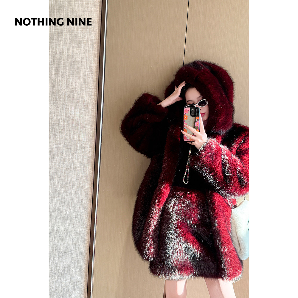NOTHING NINE 玛蒂娅超厚实环保皮草外套/半裙套装