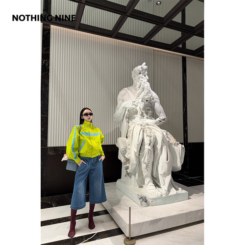 NOTHING NINE  风渡蓝调加宽3粒扣天丝牛仔七分裤