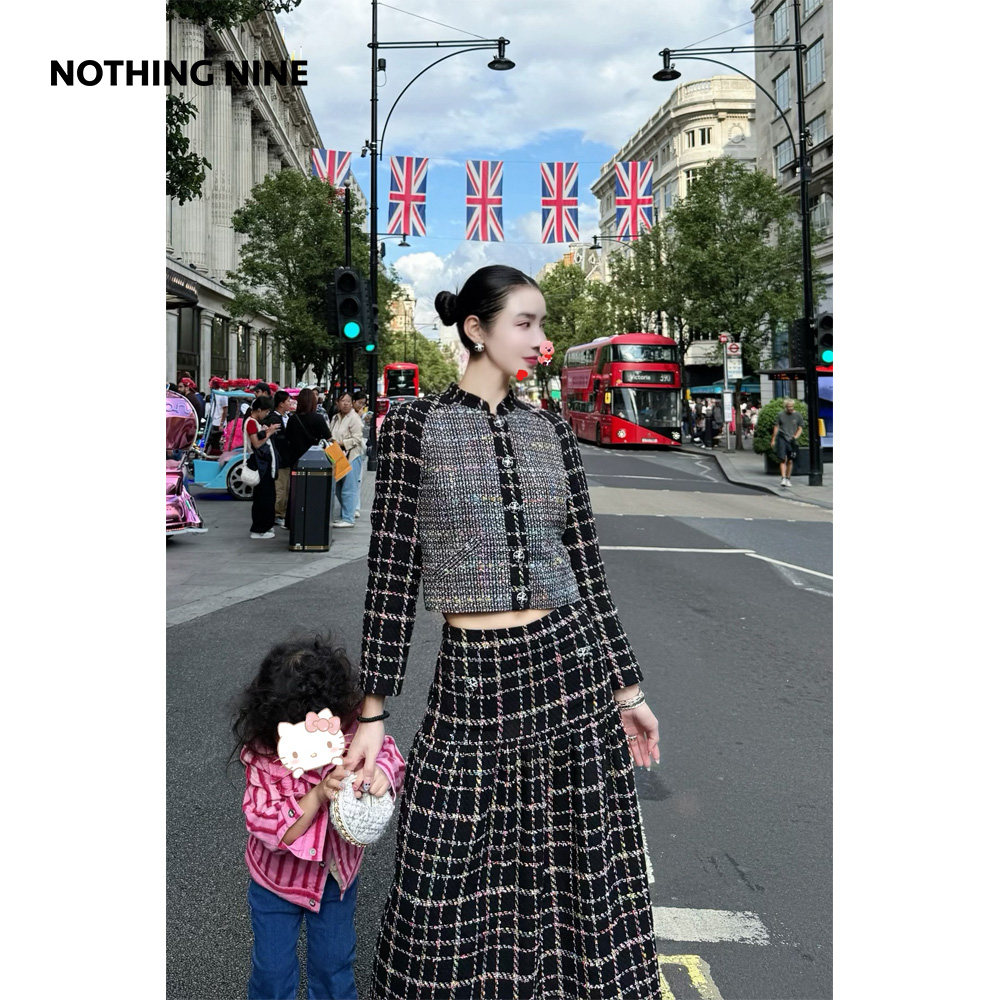 NOTHING NINE 耀月繁星意大利进口面料套装上衣/半裙