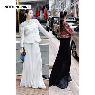 静屿微光手工钉钻风琴褶丝光长裤 NOTHING NINE