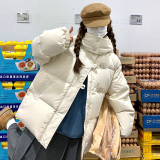 现货2025冬季新品短款牛角扣棉服外套137-8007-P165-控258，女装棉衣/棉服，浙宝137
