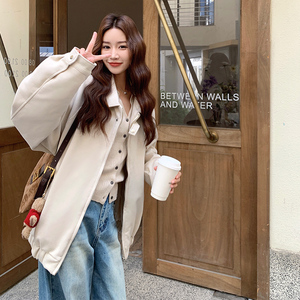 咖色休闲显瘦短款外套女2025春秋季新款韩版复古流行短款夹克上衣，女装短外套，浙宝137