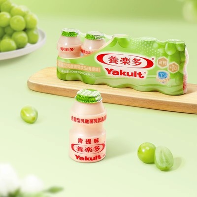 养乐多活菌型乳酸菌乳饮品100ml*5瓶青提味乳酸菌饮料绿瓶