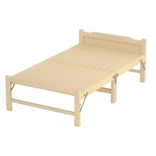 实木折叠床单人床1米2出租屋用简易小床家用1米5双人床宿舍便携床