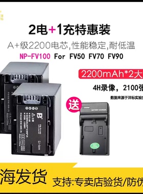 沣标NPFV100A适用FH60 FH100 FV70 FV50 FV90电池索尼摄像机PJ610E CX610E 700E AX40 VG30 PJ675 CX450/680