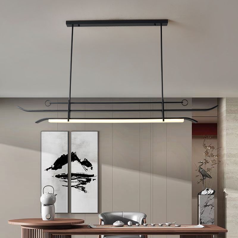 长条形屋檐仿古侘寂中国风禅意灯具茶台茶室书房灯新中式餐厅吊灯