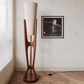 饰灯中古风民宿侘寂风落地灯 装 客厅美式 实木复古沙发卧室氛围立式