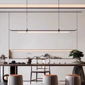 新中式 设计师茶室高级感吊灯餐厅吧台吊灯禅意书房护眼长条吊灯