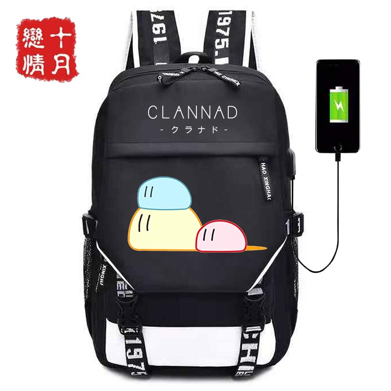 动漫CLANNAD周边书包 团子古河渚 小镇家族二次元学生USB双肩背包