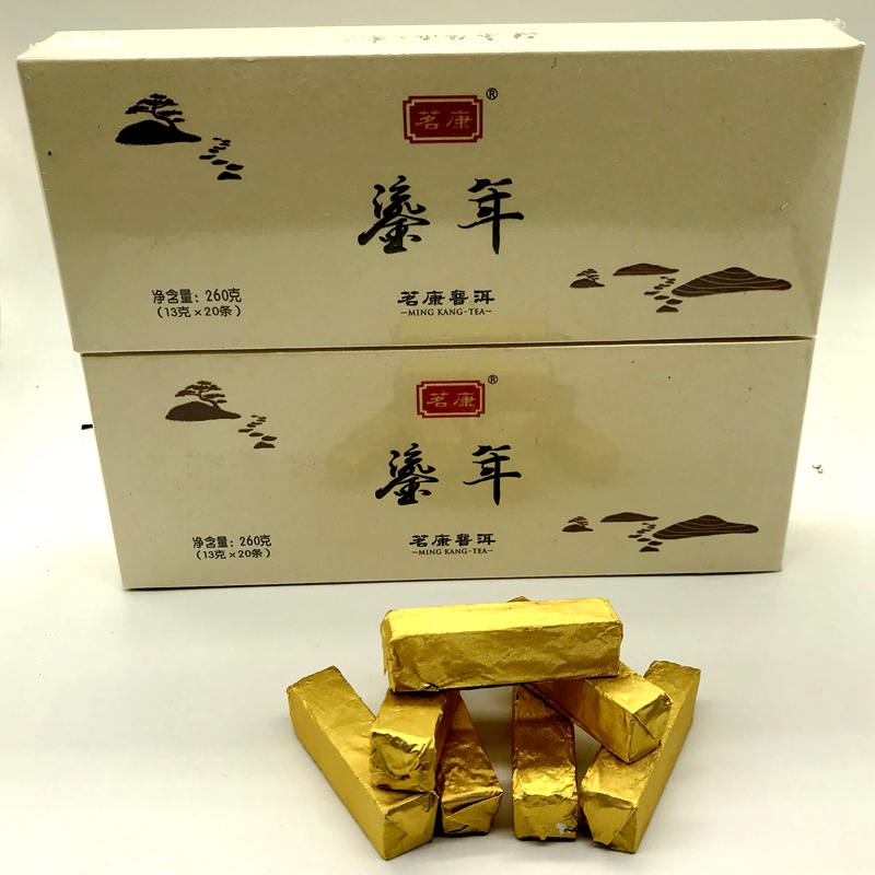 茗康年陈熟茶金条一盒包邮普洱