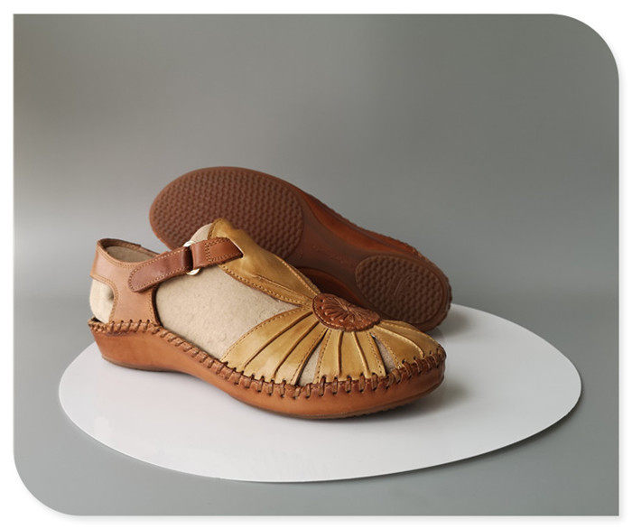 Pikolinos派高雁夏季拼色牛皮舒适透气里外全皮女士包头凉鞋 35,女鞋,一字带凉鞋,淘宝优惠券,粉丝福利购,淘宝优惠卷