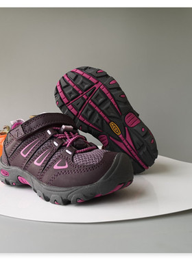 K&EN柯恩小童版魔术贴低帮儿童户外徒步越野登山鞋 紫色 24/15cm