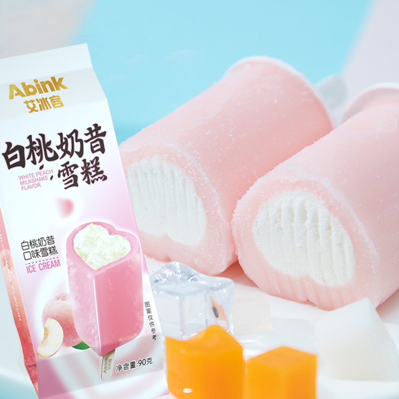 3支艾冰客白桃奶昔雪糕