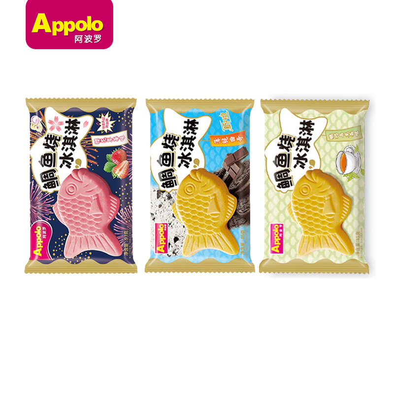 2支阿波罗鲷鱼烧冰淇淋白桃抹茶