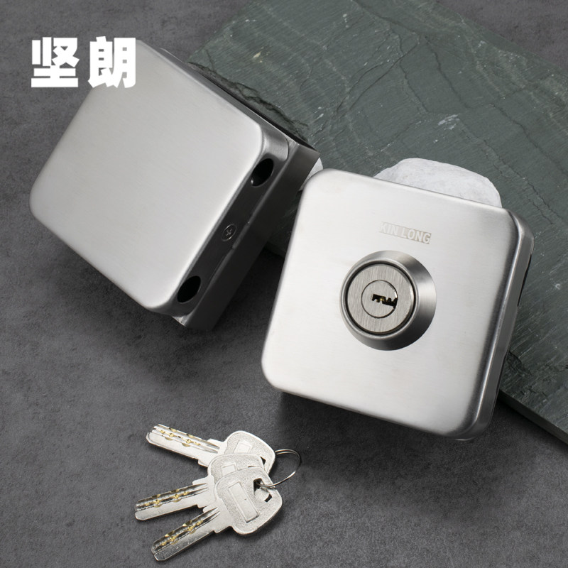 坚朗304不锈钢玻璃门锁免开孔图片