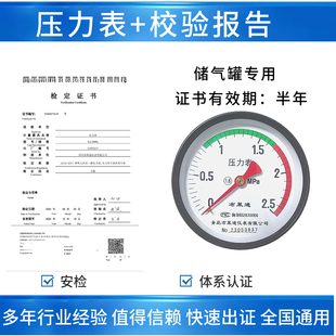 布莱迪轴向背接式储气罐压力表Y100Z彩色Y60Z*1.6mpa临东压力容器