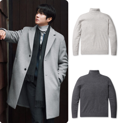 韩国正品代购 PROJECT M 25冬  男 崔宇植同款纯色高领针织衫毛衣