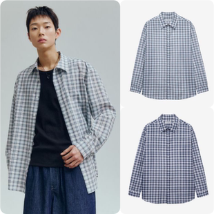 26夏 MindBridge 男士 宽松格子长袖 M1WS3150 韩国正品 衬衫 代购