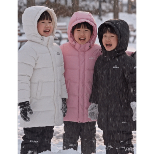 反季特价 韩国正品代购 EIDER 25冬儿童防水加厚中长款鸭绒羽绒服