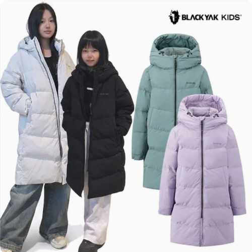 反季特价 韩国代购BLACK YAK/布来亚克 25冬儿童中长款连帽羽绒服
