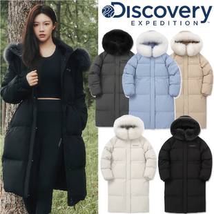 反季特价 韩国代购 DISCOVERY 24冬 女 防水加厚中长款鹅绒羽绒服