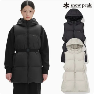 特价 韩国正品代购 snow peak雪峰 24冬 女 中长款收腰羽绒服马甲