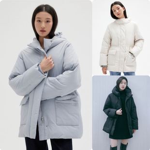 Bridge Mind 25冬 女 连帽鸭绒羽绒服 韩国正品 防水加厚中长款 代购