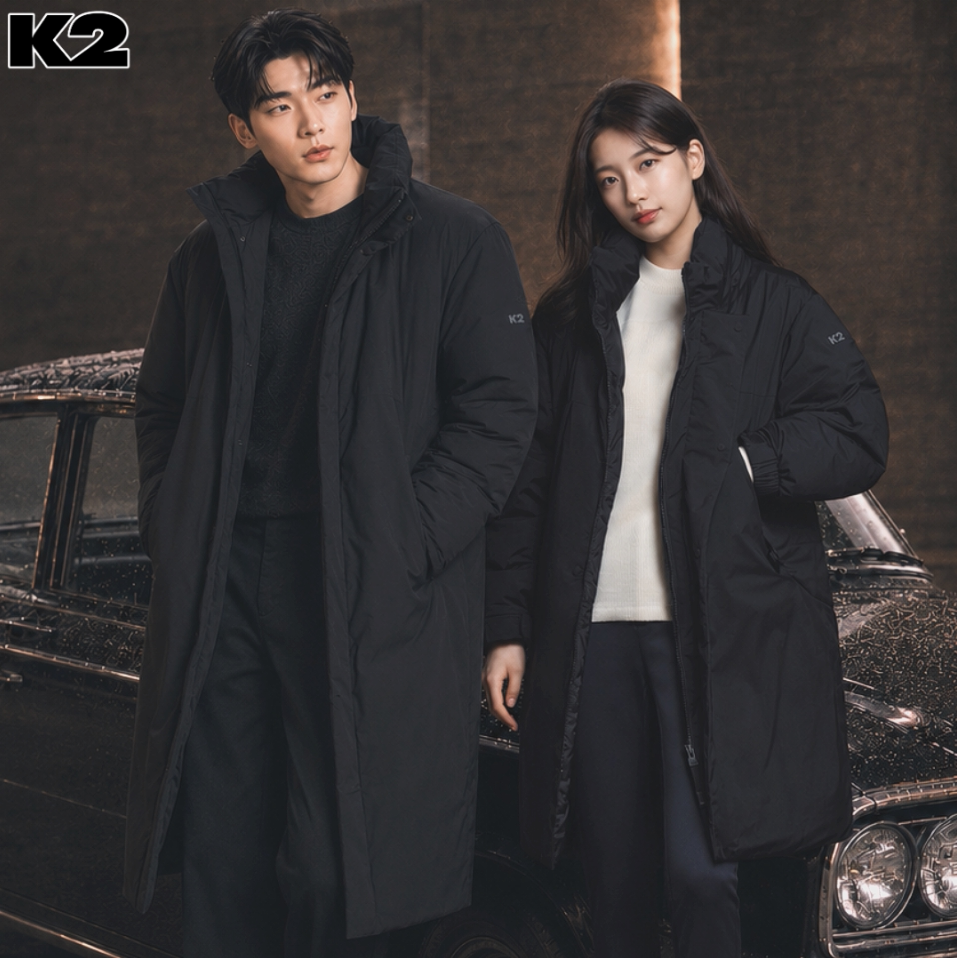 反季特价 韩国正品代购 K2 冬 男女 中长款保暖鹅绒羽绒服