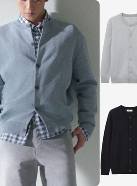 韩国正品代购Mind Bridge26春 男士圆领针织开衫M1CD2101