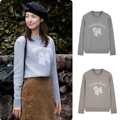 韩国正品代购 PROJECT M 25冬 女 百搭卡通图案针织衫毛衣