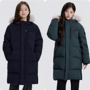 韩代NATIONAL GEOGRAPHIC国家地理 25冬儿童防水加厚中长款羽绒服