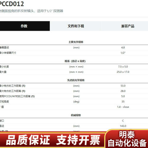 OPTO PCCD012 360度光学成像镜头 1/2