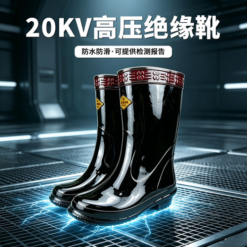 高压绝缘鞋20KV10KV防水防电