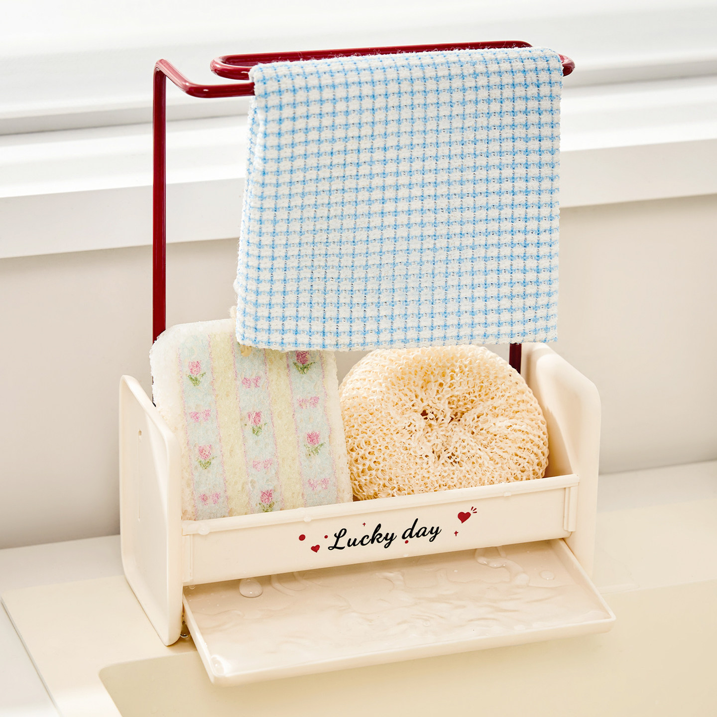 厨房台面水槽抹布沥水收纳架