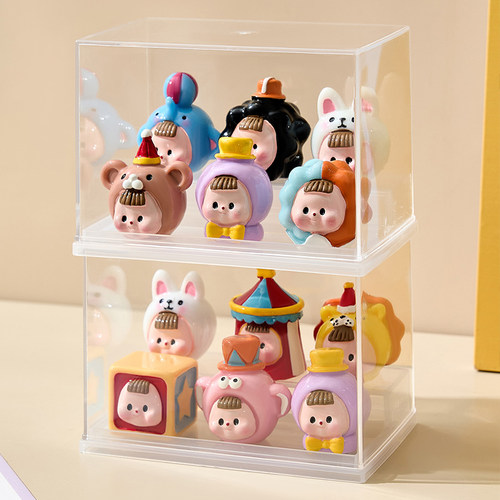 阶梯式萌粒收纳盒透明简约