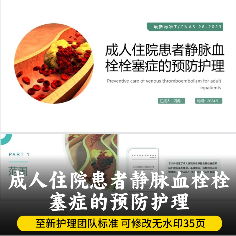 成人住院患者静脉血栓栓塞症的预防护理PPT 最新护理团队标准讲读
