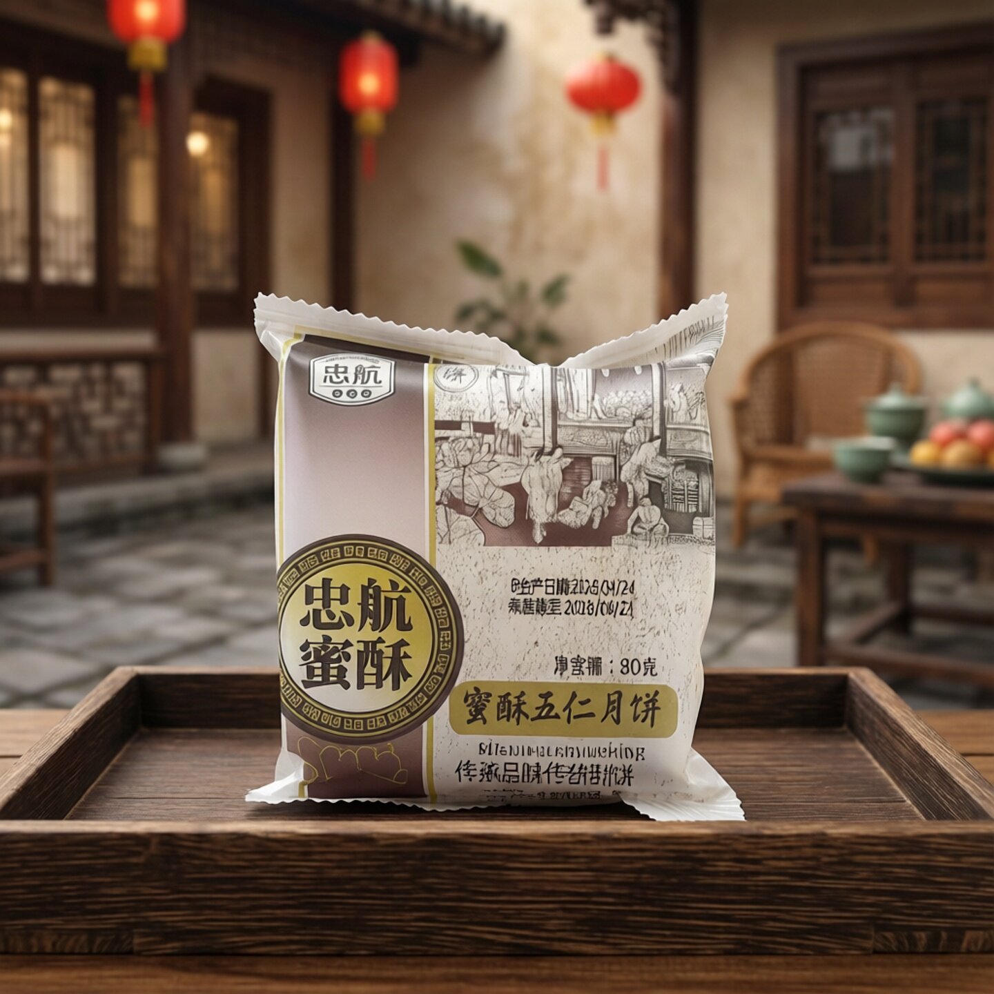 忠航蜜酥多种口味无蔗糖五仁味/葡萄味/黑芝麻味中秋月饼传统糕点