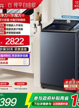 小天鹅小乌梅5.0水魔方洗衣机12KG大容量家用变频波轮TB12K60