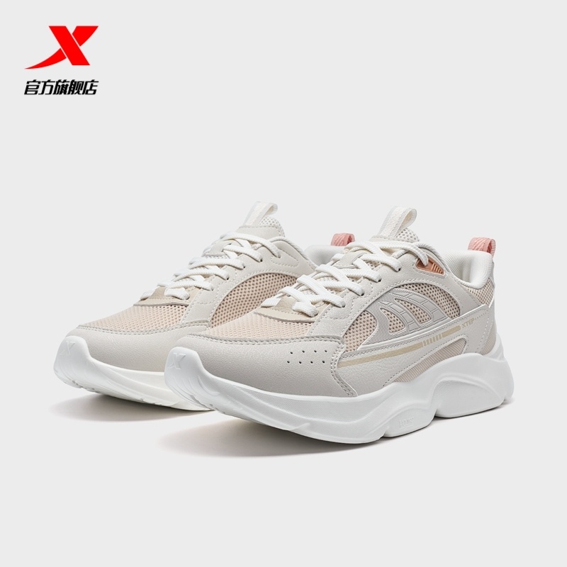 特步老爹鞋休闲鞋男鞋2025新款女鞋网面透气情侣鞋子976319320057