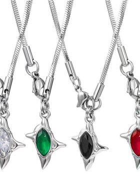 双子星钛钢锆石轻奢嘻哈毛衣链