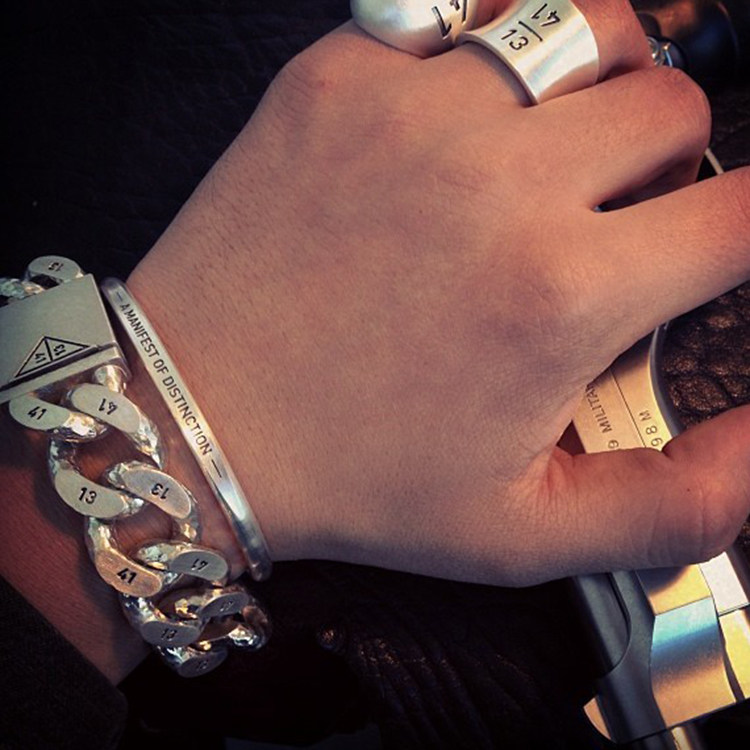 BLIN韩国情侣手链潮流百搭麻花钢链 1314系列手环男女粗细手链