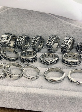 潮酷永恒对戒十字架戒指复古男女尾戒嘻哈原创痞帅高级感轻奢指环