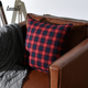 Lavili 乡村纯棉格纹抱枕复古怀旧红色客厅卧室书房沙发靠垫 美式