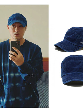 madboys 余文乐mdns蓝染灯芯绒平绒帽子刺绣日产日系棒球帽鸭舌帽
