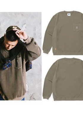 madboys余文乐22mdns 秋冬 WAFFLE TEE华夫格拼接长袖卫衣T恤纯棉