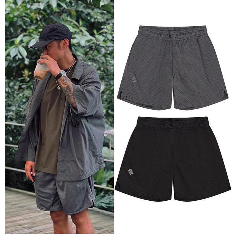 运动五分裤透气网眼短裤余文乐