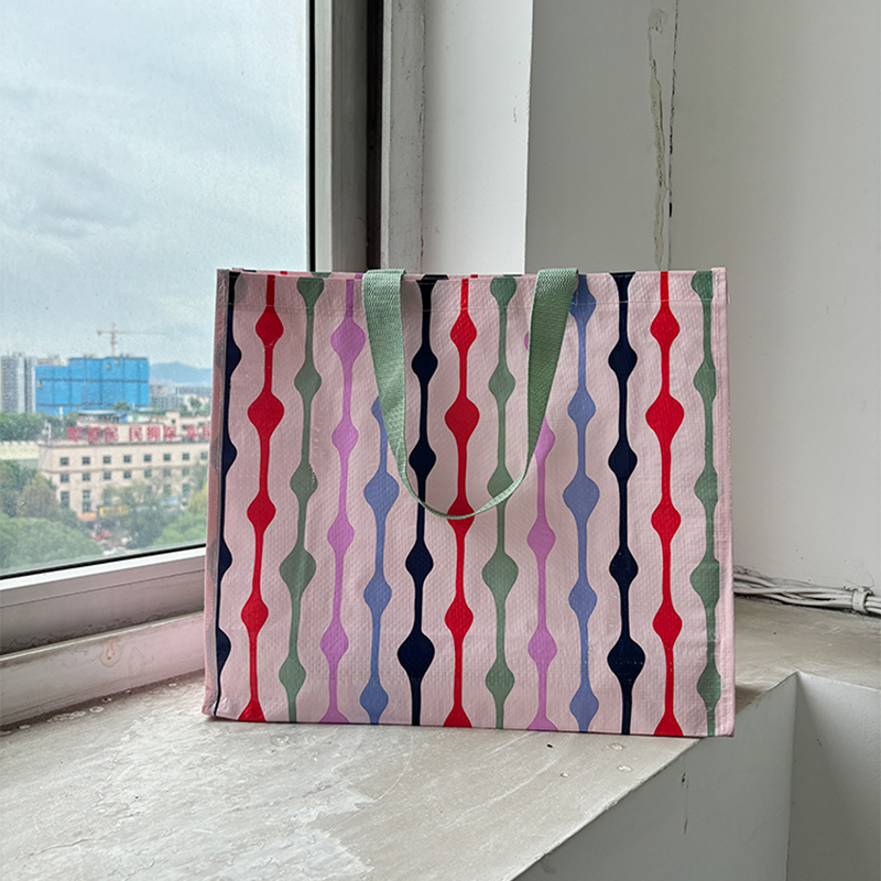 小清新单肩手提袋大容量环保袋超市买菜购物袋结实收纳袋子编织袋